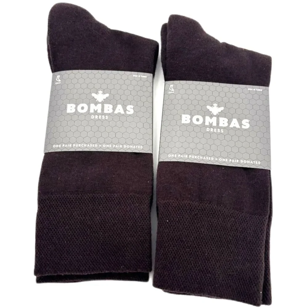 Bombas Men's Calf-Length Dress Socks Bundle | Brown | Size L | NWT